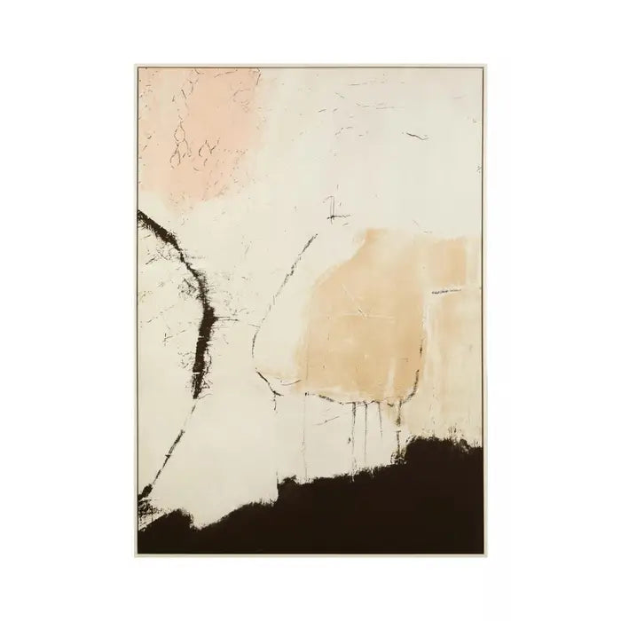 Modern Pink Abstract Wall Art – Textured Design & Wooden Frame