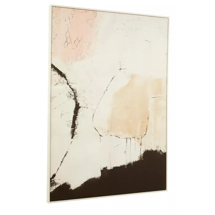 Modern Pink Abstract Wall Art – Textured Design & Wooden Frame