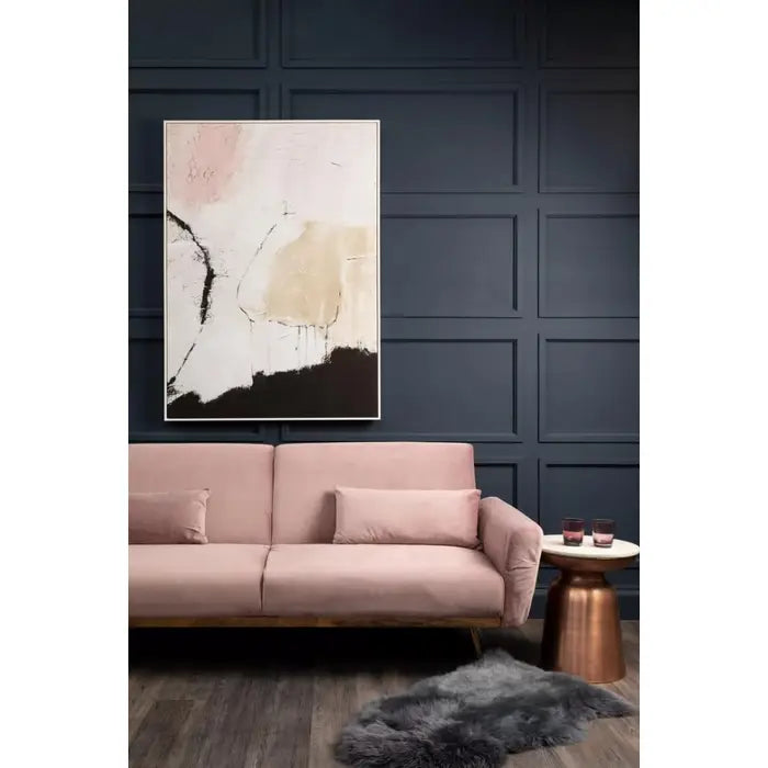 Modern Pink Abstract Wall Art – Textured Design & Wooden Frame  