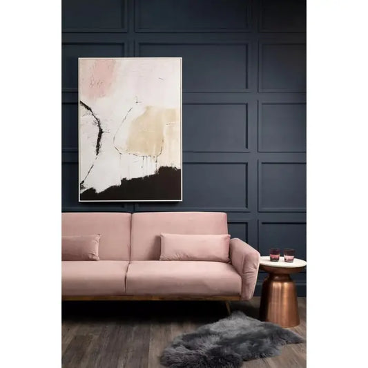 Modern Pink Abstract Wall Art – Textured Design & Wooden Frame  