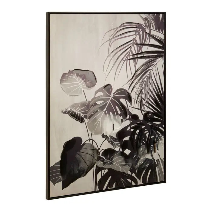 Modern Black Wooden Wall Art – Botanical Design & Assembled Finish