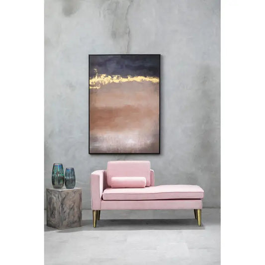 Modern Purple Abstract Wall Art – Gold Detail & Wooden Frame  