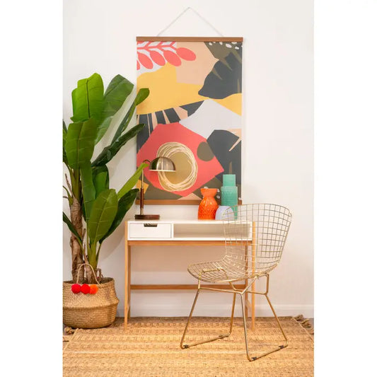 Vibrant Abstract Wall Hanging – Assorted Colours with Wooden Frame  