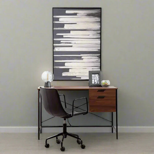 Modern Black & Cream Abstract Wall Art – Canvas & Sleek Design  