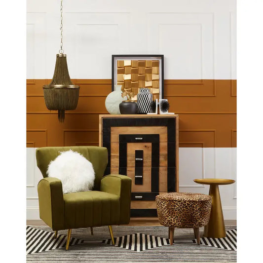 Contemporary Gold Cube Wall Art – Black Frame & Glass Finish  