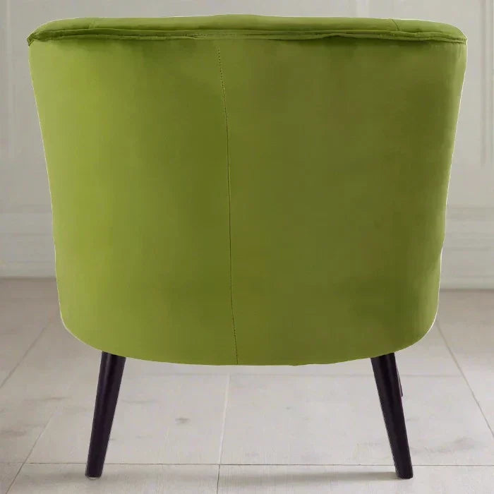 Marston Accent Tub Chair, Green Velvet, Black Wood Legs