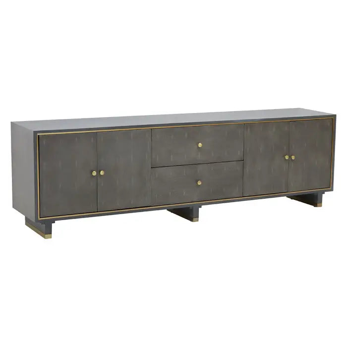 Deskey Grey Oak Veneer Frame Media Unit