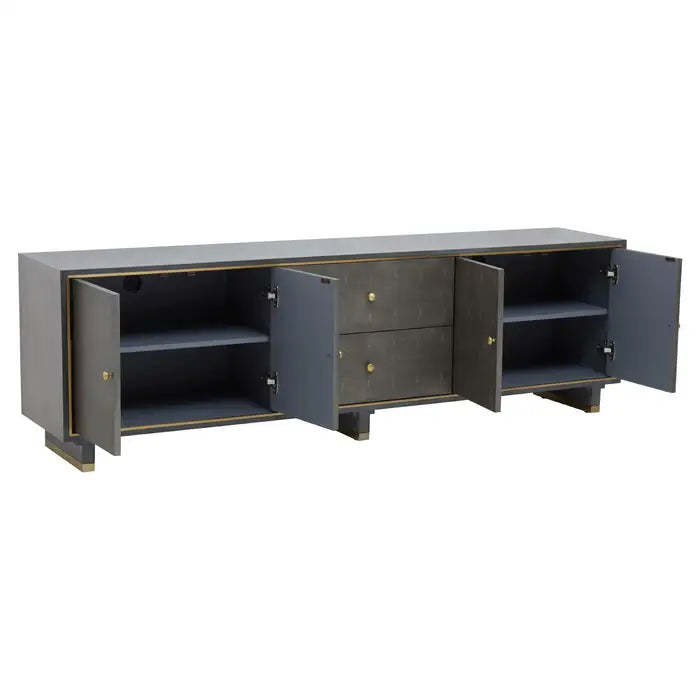 Deskey Grey Oak Veneer Frame Media Unit