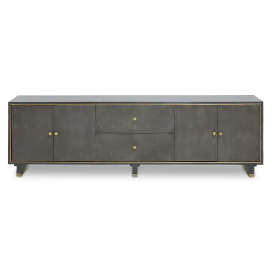 Deskey Grey Oak Veneer Frame Media Unit