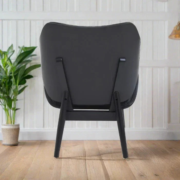 Modern Black Velvet Lounge Chair – Tufted Upholstery & Metal Frame