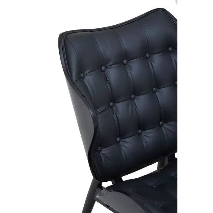 Modern Black Velvet Lounge Chair – Tufted Upholstery & Metal Frame
