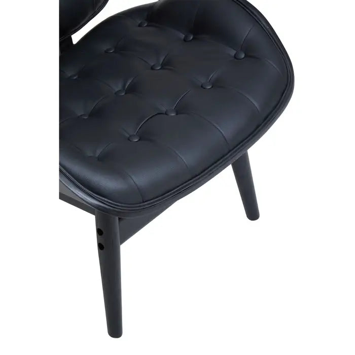 Modern Black Velvet Lounge Chair – Tufted Upholstery & Metal Frame