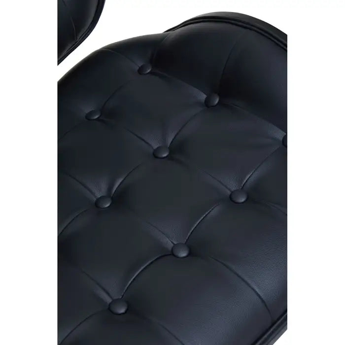 Modern Black Velvet Lounge Chair – Tufted Upholstery & Metal Frame