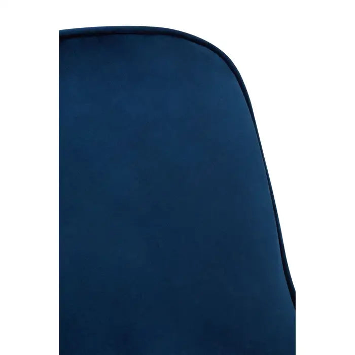 Elegant Blue Velvet Dining Chair – Gold Metal Legs & Contemporary Design