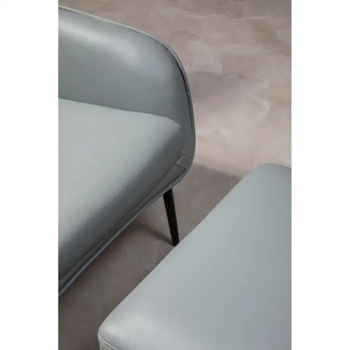 Modern Grey Swivel Lounge Chair – Stainless Steel Base & Padded Design