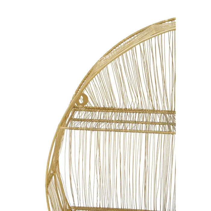 Luxurious Gold Iron Round Wall Shelf – Elegant Design