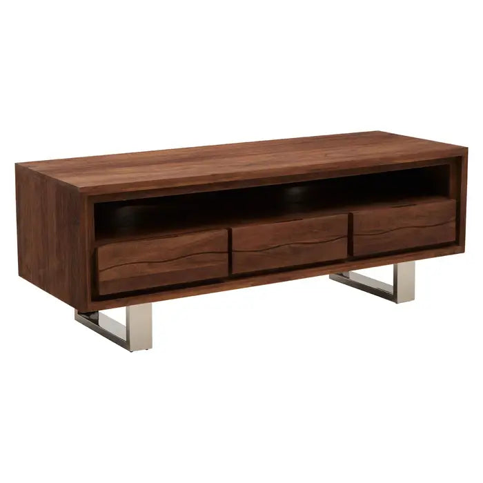 Simla Acacia Three Drawer Media Unit In Brown
