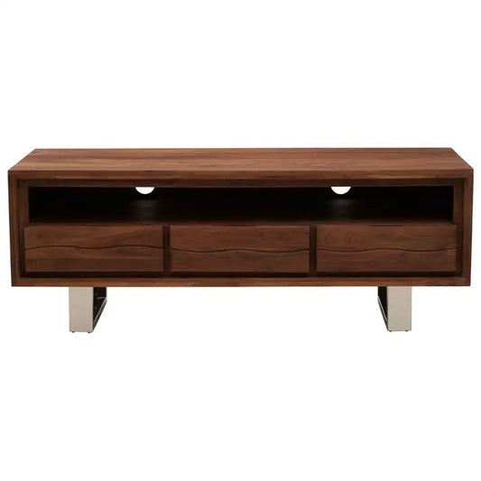 Simla Acacia Three Drawer Media Unit In Brown