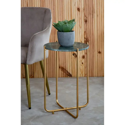 Elegant Gold Marble Side Table – Luxe Design & Timeless Appeal - 