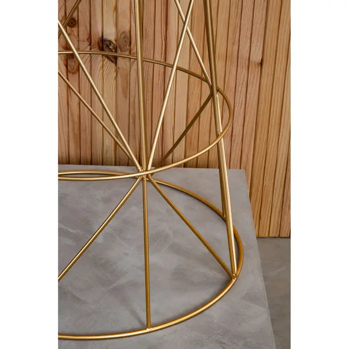 Elegant Marble & Iron Side Table – Gold Wire Frame & White Top