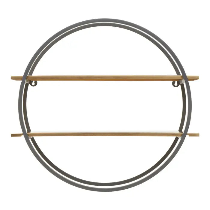 Elegant Gold Metal Round Shelf – Dual Tier Display - 