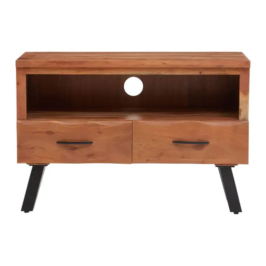 Nashik Two Drawer Acacia Media Unit In Natural