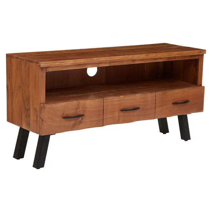 Nashik Three Drawer Acacia Media Unit In Black