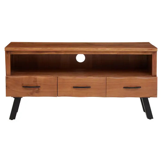 Nashik Three Drawer Acacia Media Unit In Black