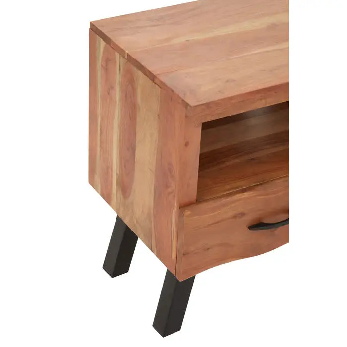 Nashik Three Drawer Acacia Media Unit In Black