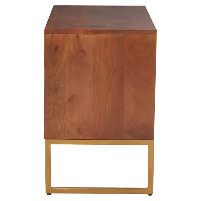 Gaya Small Iron & Wood Media Unit In Natural