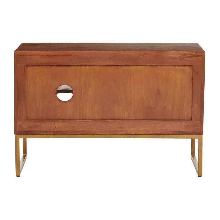 Gaya Small Iron & Wood Media Unit In Natural