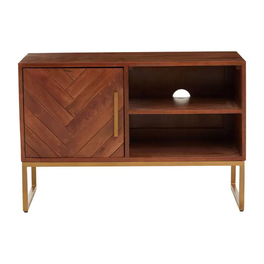 Gaya Small Iron & Wood Media Unit In Natural
