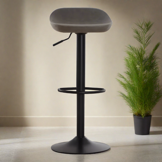 Modern Adjustable Bar Stool – Black Iron Base & ABS Seatpad  