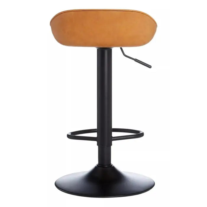Stylish Black & Brown Adjustable Bar Stool – Iron Frame & Modern ABS Seat