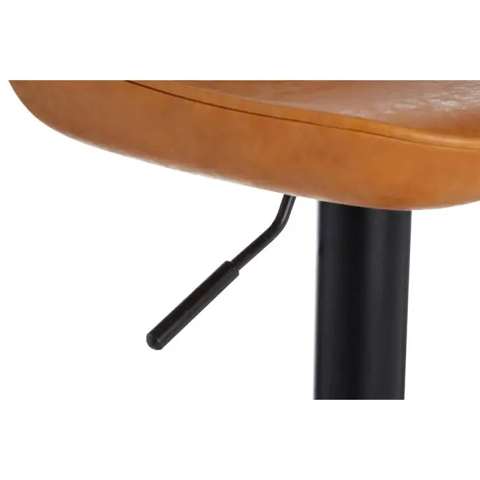Stylish Black & Brown Adjustable Bar Stool – Iron Frame & Modern ABS Seat