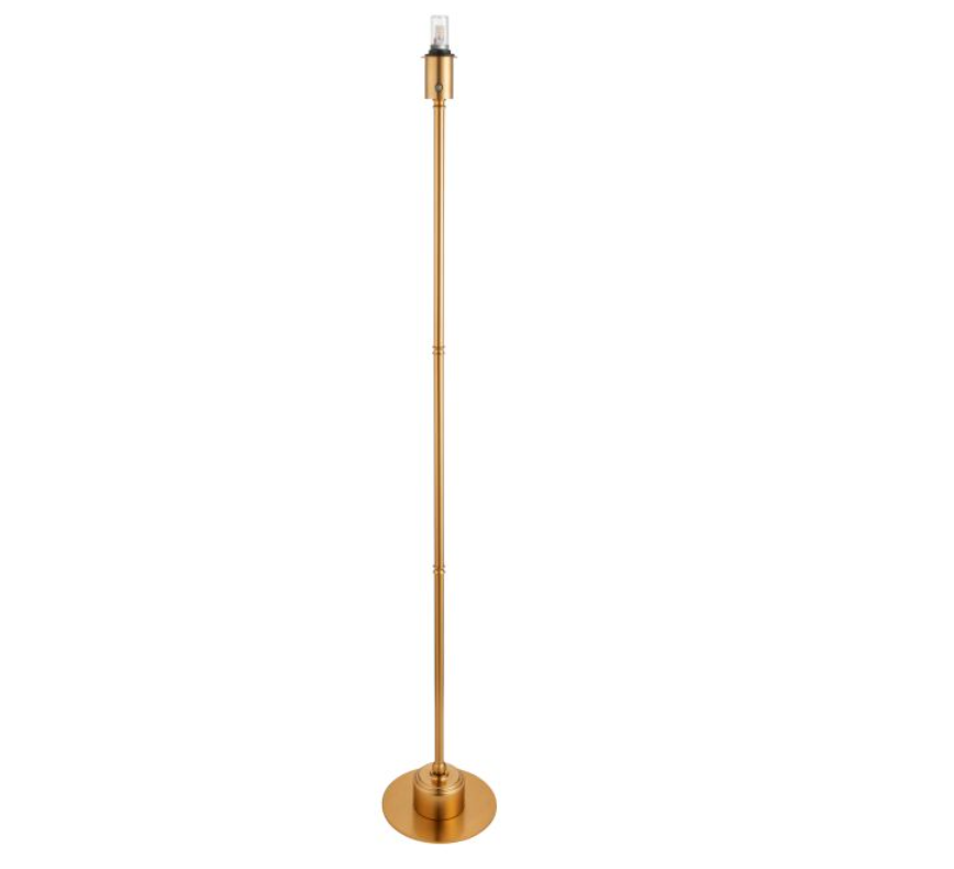 Slim Brushed Aged Brass Floor Lamp – Minimalist Steel Design & LED SMD - Decor Interiors