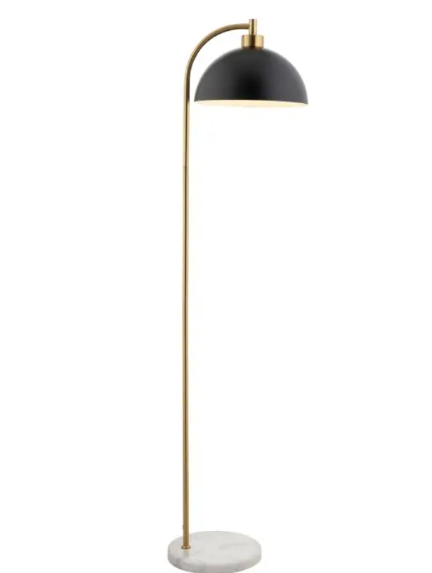 Modern Matt Black Floor Lamp – Marble Base & Arched Steel Frame - Decor Interiors