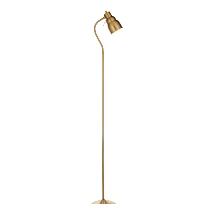 Elegant Brushed Aged Brass Floor Lamp – Adjustable Steel Reading Light - Decor Interiors