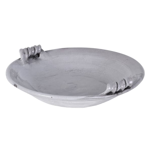 Rustic Grey Ceramic Serving Bowl – Handcrafted Design & Elegant Handles - Your Home Interiors -  House & Home
