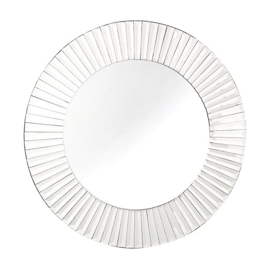 Modern Silver Sunburst Round Mirror – Beveled Glass & Elegant Design - Your Home Interiors - House & Home