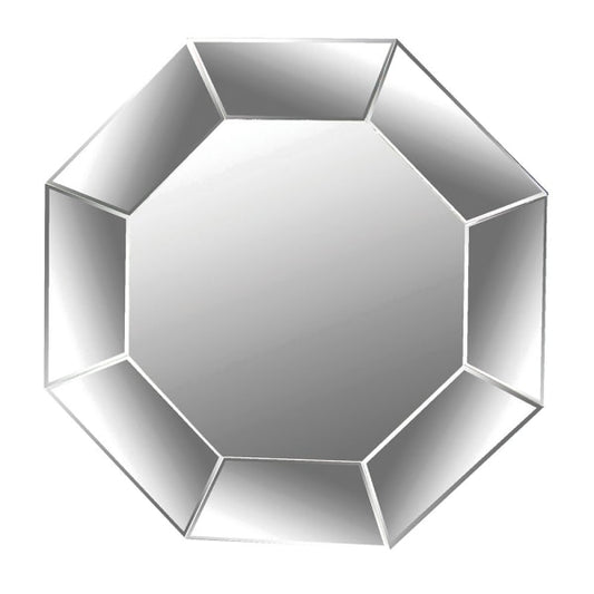 Modern Silver Octagonal Wall Mirror – Beveled Glass & Geometric Design - Your Home Interiors - House & Home