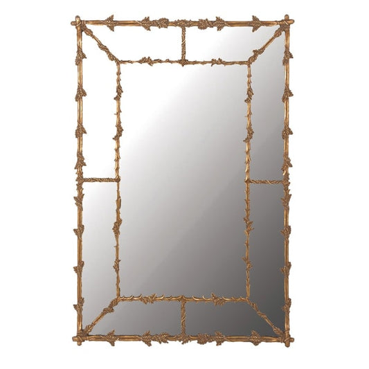 Ornate Gold Leaf Rectangular Mirror – Vintage Design & Elegant Detailing - Your Home Interiors - House & Home