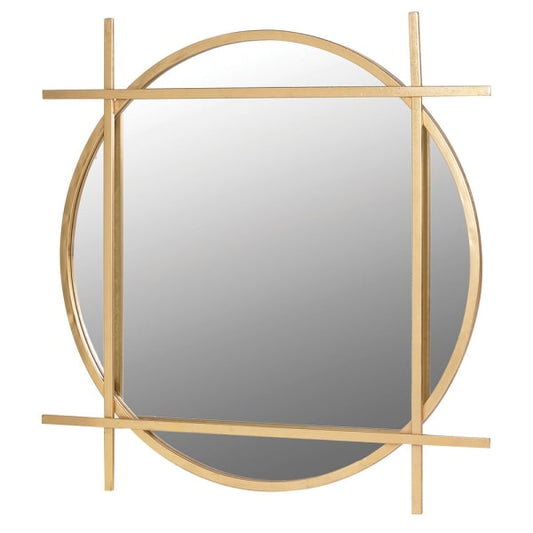 Sleek Gold Geometric Mirror – Modern Iron Frame & Contemporary Design - Your Home Interiors - House & Home
