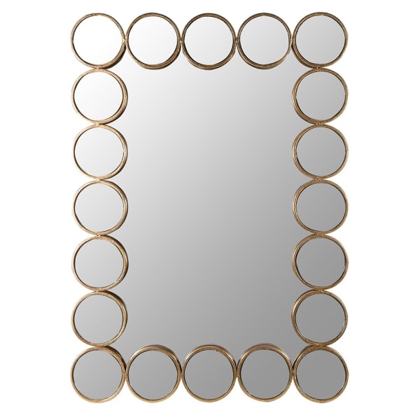 Modern Gold Iron Rectangular Wall Mirror – Geometric Frame & Luxe Finish - Your Home Interiors - House & Home