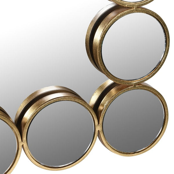 Modern Gold Iron Rectangular Wall Mirror – Geometric Frame & Luxe Finish