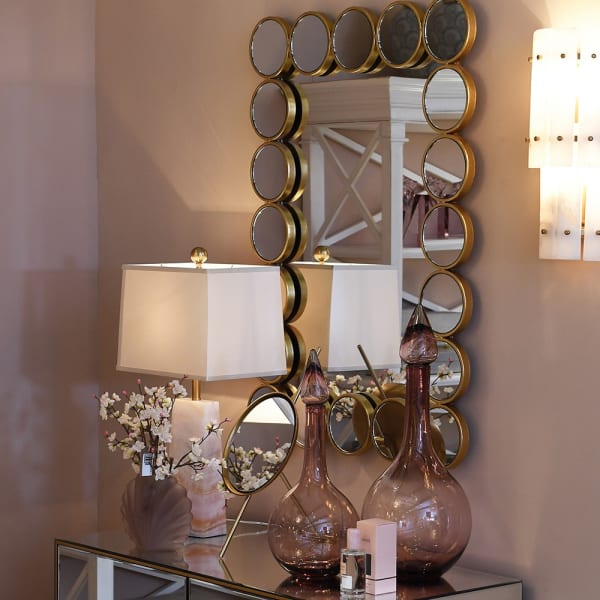 Modern Gold Iron Rectangular Wall Mirror – Geometric Frame & Luxe Finish - Your Home Interiors - House & Home