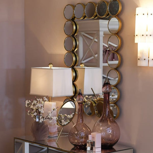 Modern Gold Iron Rectangular Wall Mirror – Geometric Frame & Luxe Finish - Your Home Interiors - House & Home