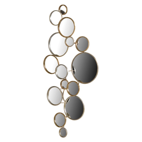 Modern Gold Multi Circle Wall Mirror – Artistic Iron Frame & Mirrored Accents  - Your Home Interiors - House & Home