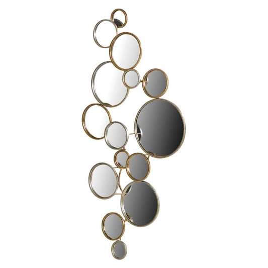 Modern Gold Multi Circle Wall Mirror – Artistic Iron Frame & Mirrored Accents  - Your Home Interiors - House & Home