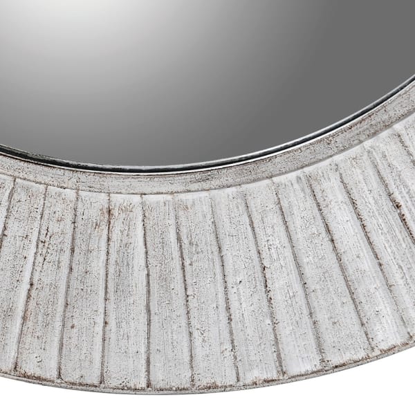 Rustic Whitewashed Round Wall Mirror – Textured Frame & Distressed Finish - Your Home Interiors - House & Home 